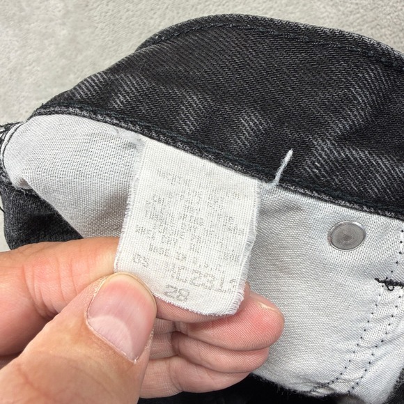 Vintage Boss Denim Shorts Mens 28 Black Y2K Hip Hop Baggy 13" Streetwear USA - Picture 6 of 15